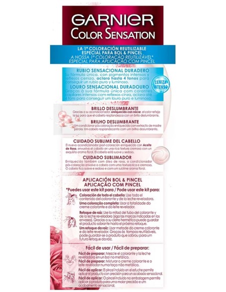 Garnier Color Sensation N°1.10 Rubio Extra Claro 4Uds