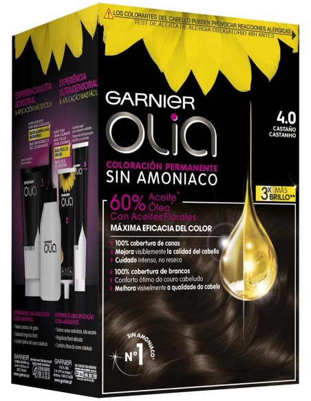 Garnier Olia Coloración Permanente N°4.0 Castaño 4Uds