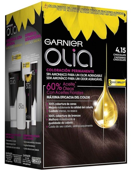 Garnier Olia Coloración Permanente N°4.15 Chocolate 4Uds