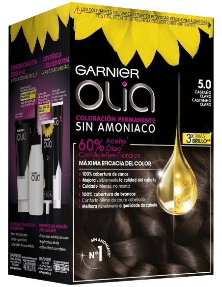Garnier Olia Coloración Permanente N°5.0 Castaño Claro 4Uds