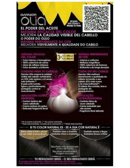 Garnier Olia Coloración Permanente N°1.0 Negro Ebano 4Uds