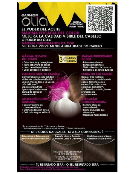 Garnier Olia Coloración Permanente N°5.0 Castaño Claro 4Uds