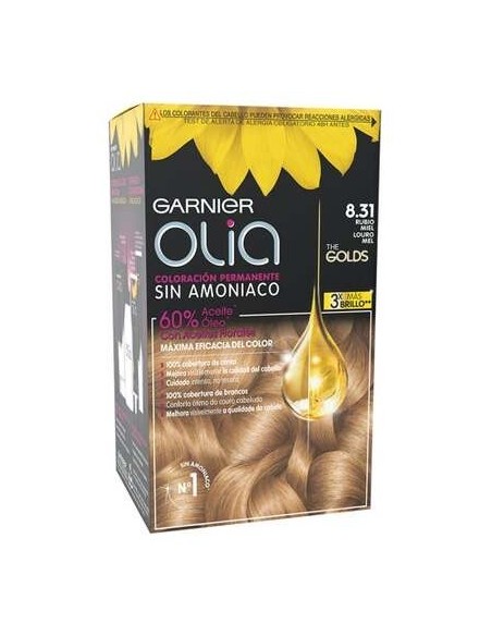 Garnier Olia Coloración Permanente N°8.31 Rubio Miel 4Uds