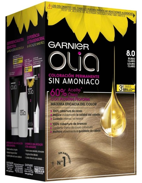 Garnier Olia Coloración Permanente N°8.0 Rubio Claro 4Uds