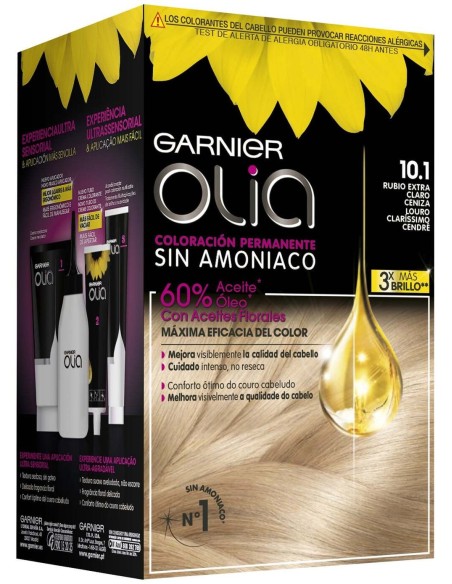 Garnier Olia Coloración Permanente N°1.01 Rubio Extra Claro Ceniza 4Uds