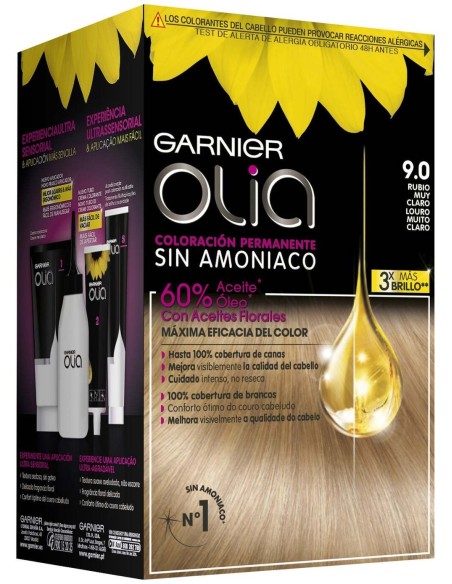 Garnier Olia Coloración Permanente N°9.0 Rubio Muy Claro 4Uds