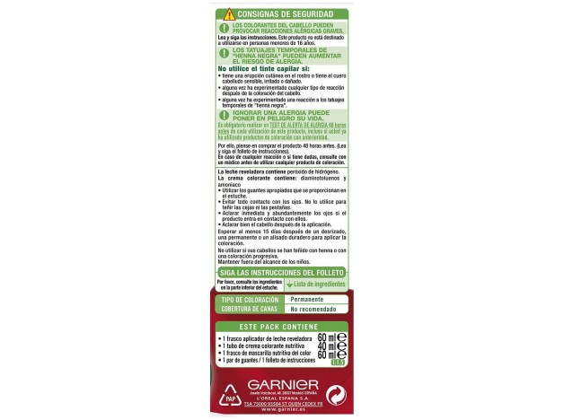 Garnier Color Sensation N°6.60 Rojo Intenso 4Uds