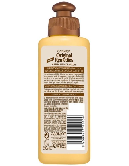 Original Remedies Crema Sin Aclarado Aguacate %26 Karite 200 Ml