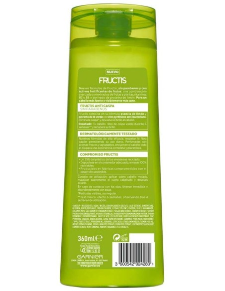 Garnier Fructis Champú Anticaspa Fortificante 380Ml