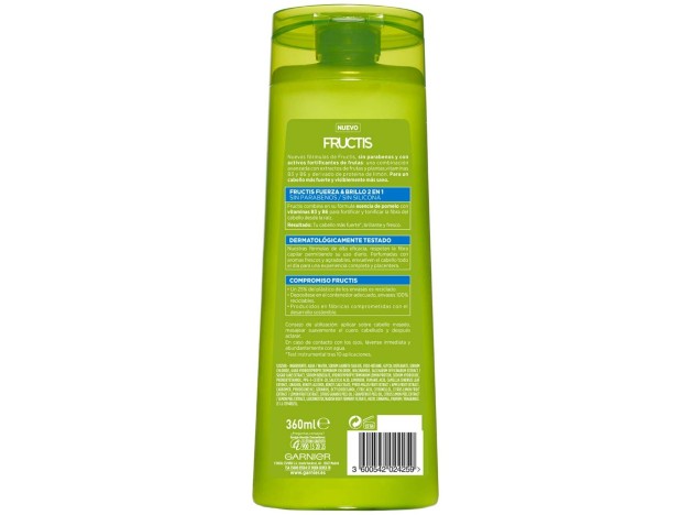 Garnier Fructis Champú Fuerza %26 Brillo 2 En 1...