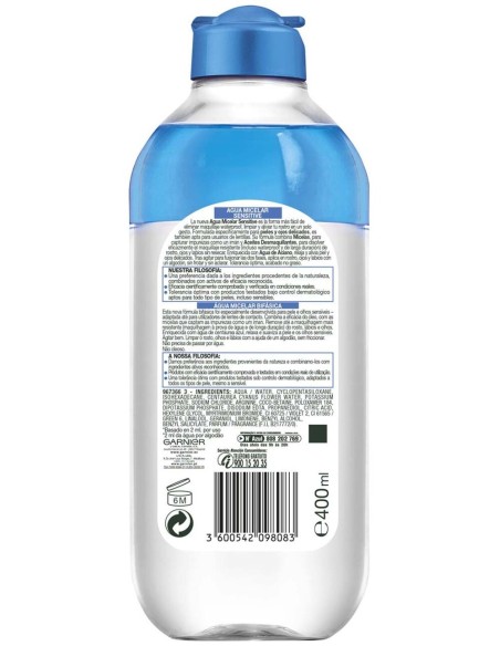 Garnier Skin Active Agua Micelar Sensitive 400Ml