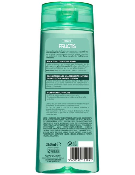 Garnier Fructis Aloe Hydra Bomb Chapú Fortificante 360Ml