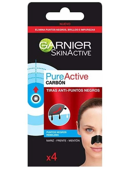 Garnier Pure Active Carbon Tiras Anti Puntos Negros 4Uds