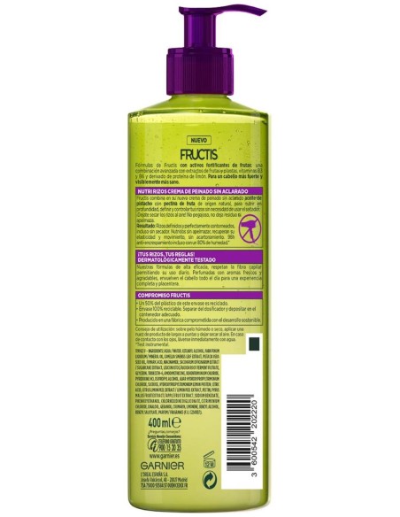 Garnier Fructis Nutri Rizos Crema Sin Aclarado 400Ml