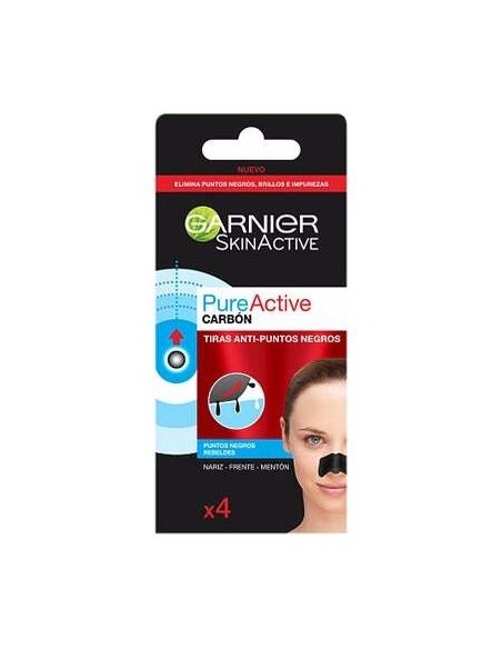 Garnier Pure Active Carbon Tiras Anti Puntos Negros 4Uds