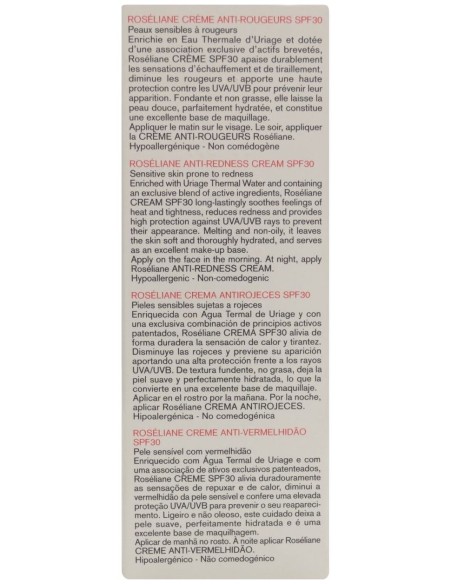 Uriage Roséliane Crema Antirojeces Spf 30, 40 Ml