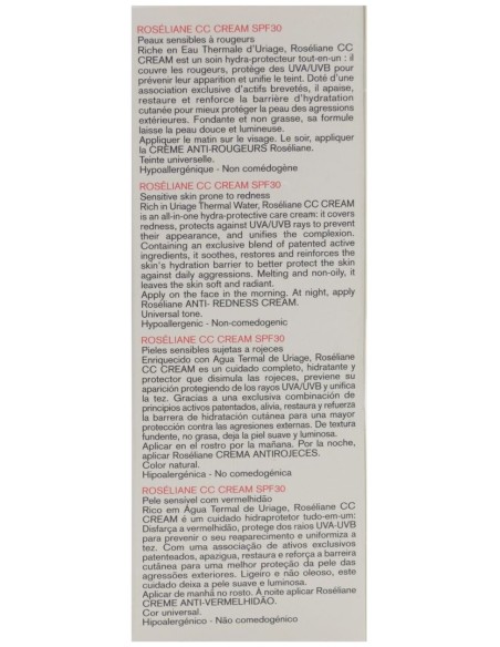 Uriage Roseliane Cc Crema Spf30 Con Extracto De Ginseng 40 Ml