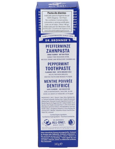 Dr. Bronners Pasta De Dientes Todo En Uno Peppermint 140G