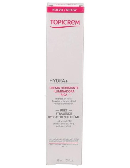 Topicrem Hydra+ Radiance Crema Hidratante Iluminadora Rica, 40 Ml