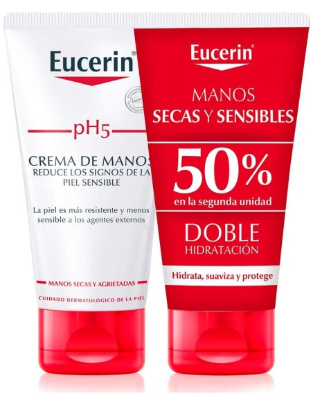 Duplo Eucerin Ph5 Crema De Manos, 2 Uds
