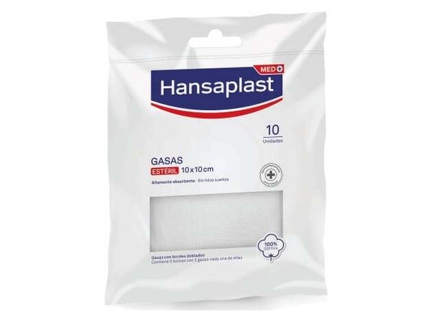 Hansaplast Gasas Estériles Tejido Suave 10Uds