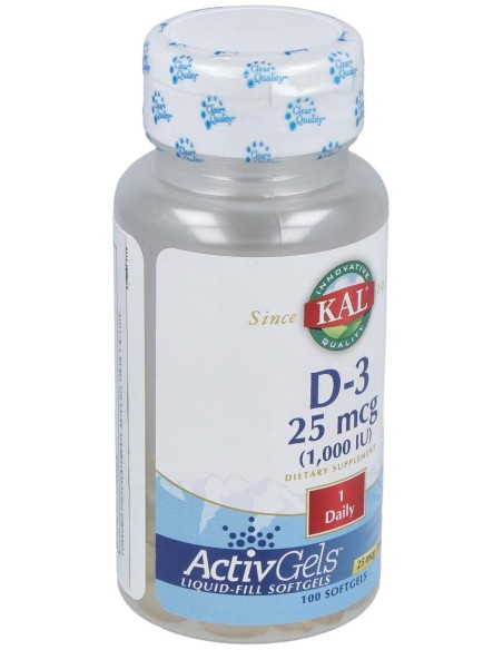 D-3 25 Mcg (1000 Ui) Perlas Activgel 100 U
