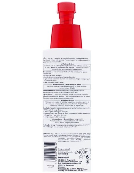 Eucerin Loción Ultraligera Hidratante Corporal Ph5 400Ml