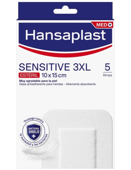 Hansaplast Med+ Sensitive 3Xl Apósito 10X15Cm 5Uds