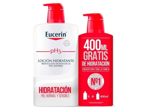 Pack Eucerin Ph5 Loción Hidratante, 1 L + 400...