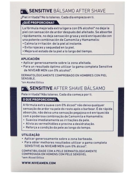 Nivea Men Sensitive After Shave Balm 0% Alcohol 100Ml