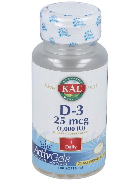 D-3 25 Mcg (1000 Ui) Perlas Activgel 100 U