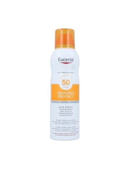 Eucerin Sensitive Protect Sun Spray Transparente Toque Seco Spf50+ 200Ml
