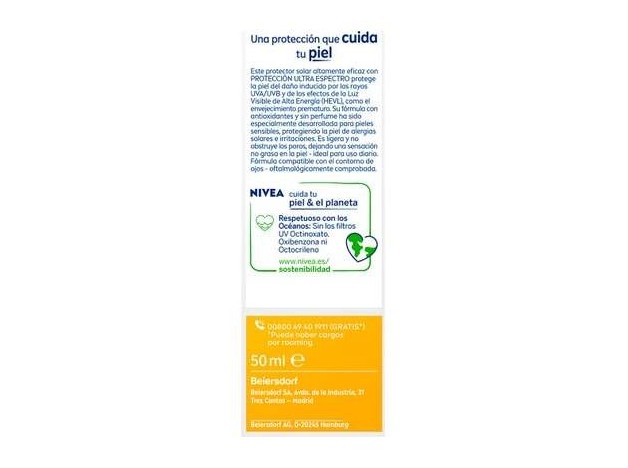 Nivea Sun Facial Spf50 Sensitive 50Ml