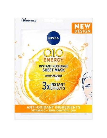 Q10+ Vitamina C Anti-Arrugas+Energizante Mascarilla Facial 1 U