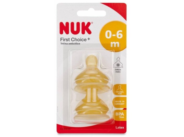 Nuk Tetina Látex Boca Ancha T1 Orificio M 2Uds