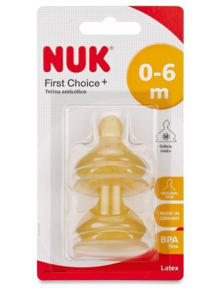 Nuk Tetina Látex Boca Ancha T1 Orificio M 2Uds