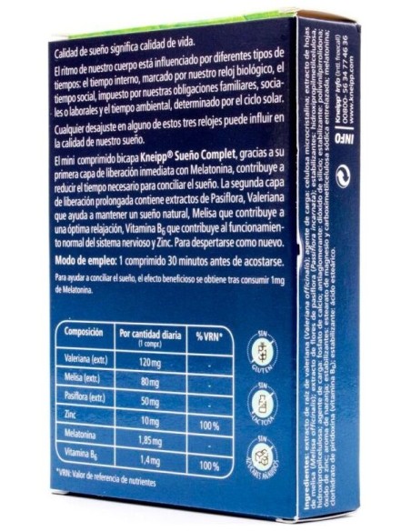 Kneipp Sueño Complet Con Melatonina, 30 Comprimidos