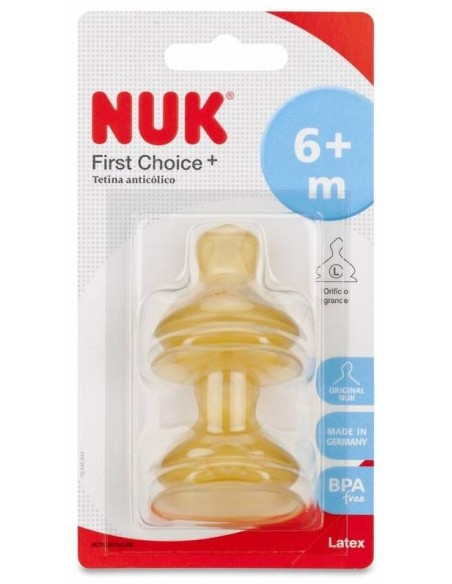 Nuk Tetina Látex Talla Boca Ancha Talla 2 Orificio L  2Uds