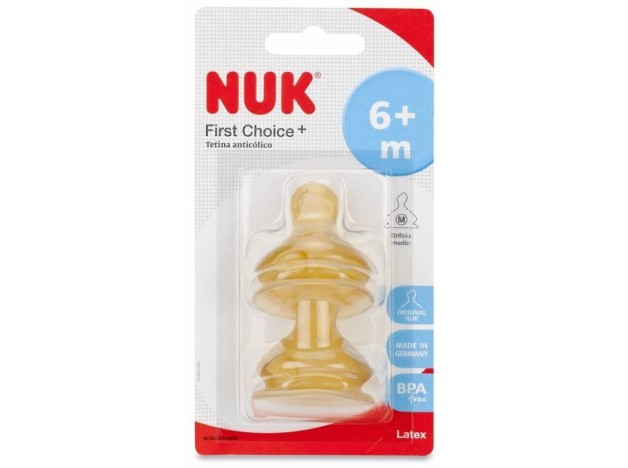 Nuk Tetina Látex Boca Ancha T2 Orificio M 2Uds