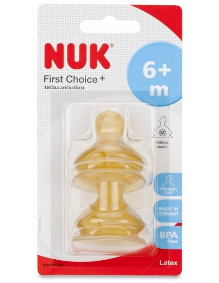Nuk Tetina Látex Boca Ancha T2 Orificio M 2Uds