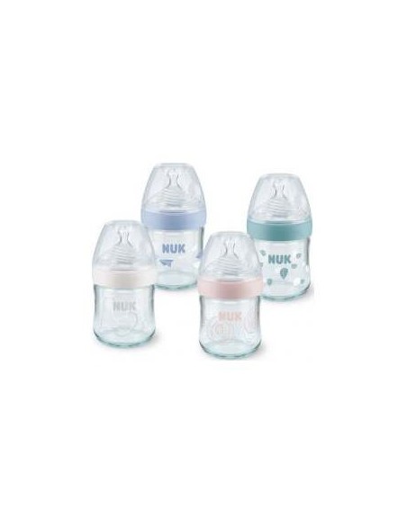Nuk Nature Sense Biberón Cristal Y Silicona 0 A 6 Meses, 120 Ml