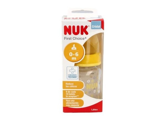 Nuk Biberón Tetina Látex Boca Ancha Cristal...