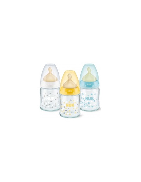 Nuk Biberón Tetina Látex Boca Ancha Cristal Talla 1 125Ml