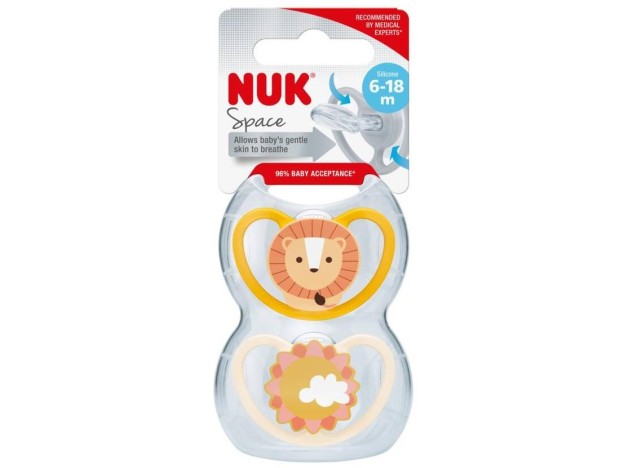 Nuk Space Chupetes Silicona 6-18M 1Ud