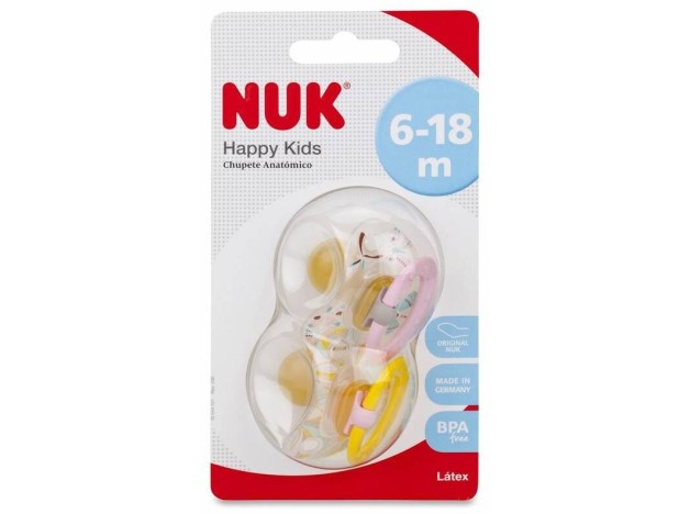 Nuk Chupete Classic Látex 6-18 Meses, 2 Unidades