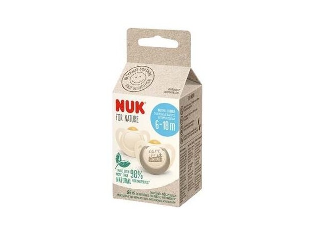 Nuk For Nature Chupete Silicona 6-18 Meses 2Uds