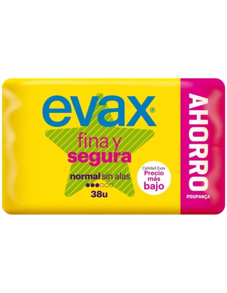 Pack Evax Compresa Fina Y Segura Normal + Salvaslip, 28 + 10 Unidades