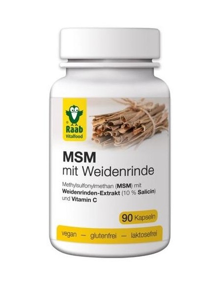 Raab Vitalfood Msm Con Corteza De Sauce 630Mg 90Caps