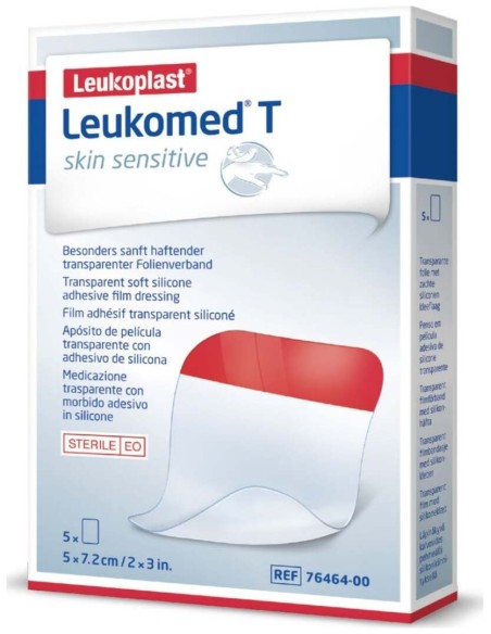 Leukomed T Plus Piel Sensible 5 X 7.2 Cm, 5 Unidades