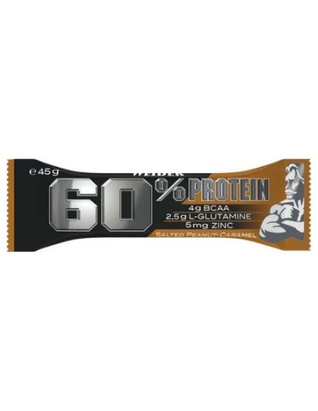 Weider Protein 60% Barritas Mani Salado-Caramelo 24Uds